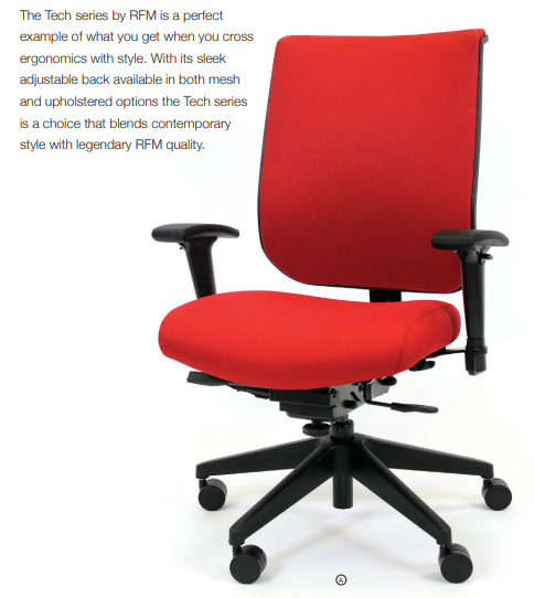 Brooks Furniture red fabric office chair