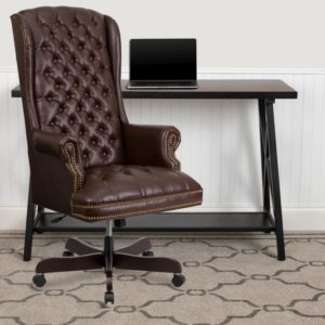Brooks Furniture brown leather chair