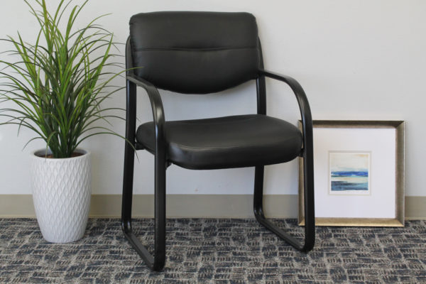 Brooks Furniture black leather chair