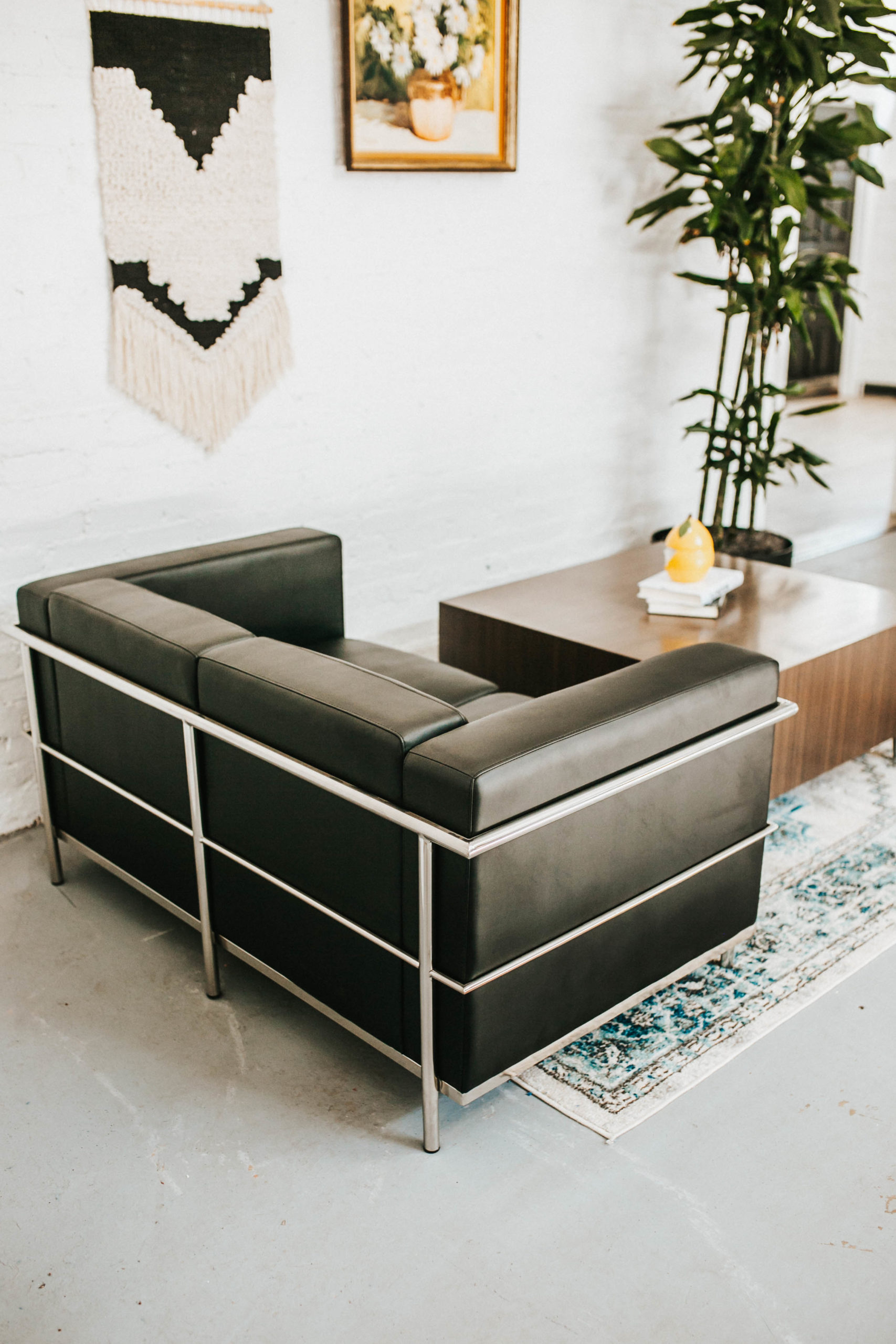 Brooks Furniture modern leather love seat