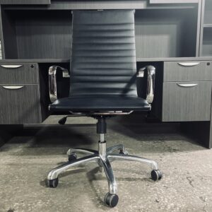 Used Black Vinyl Desk Chair