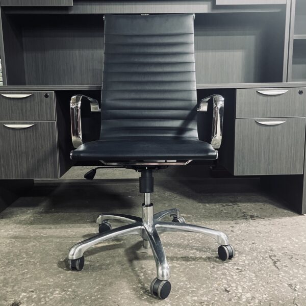 Used Black Vinyl Desk Chair