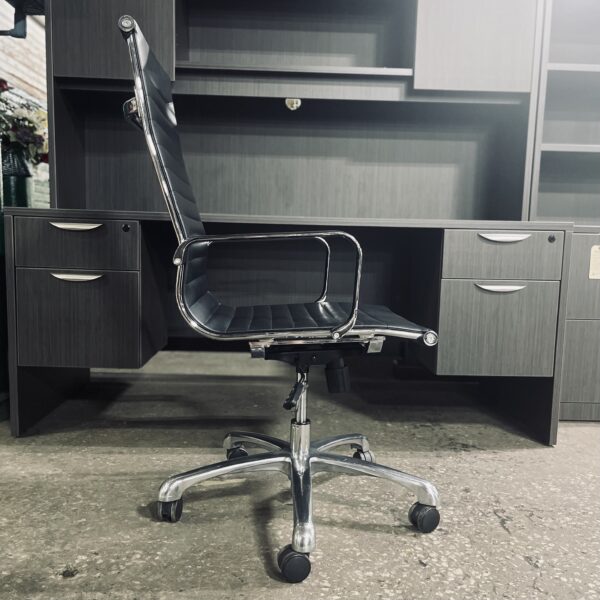 Used Black Vinyl Desk Chair - Image 3
